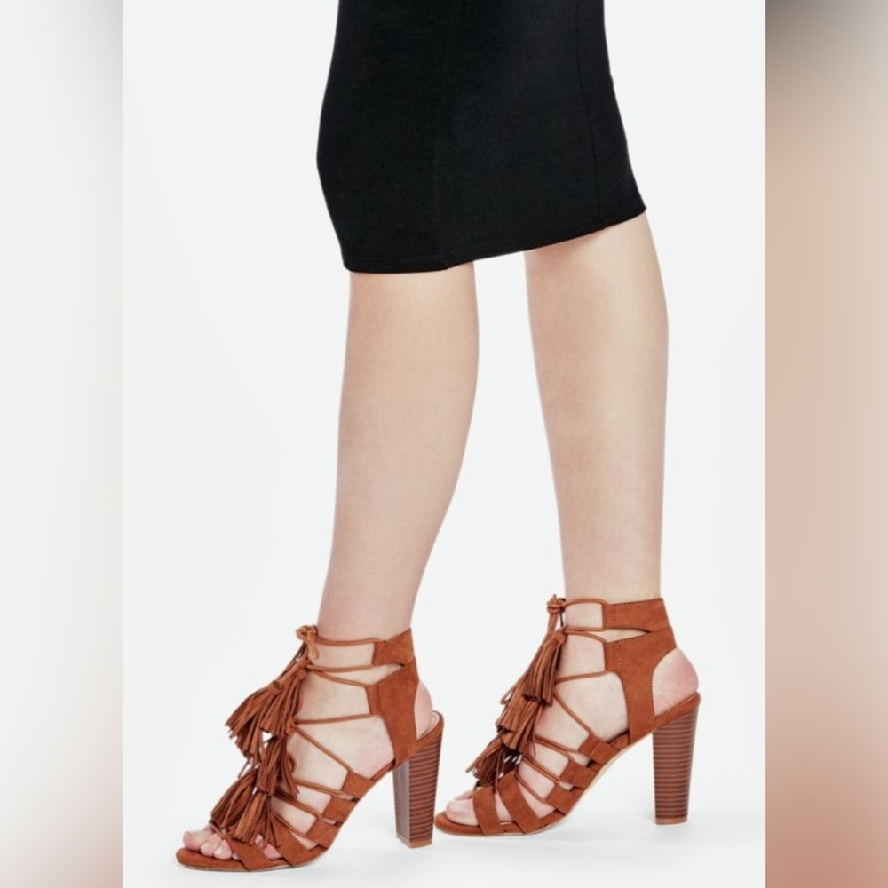 JustFab "Janelle" Tassel/Fringe Sandals